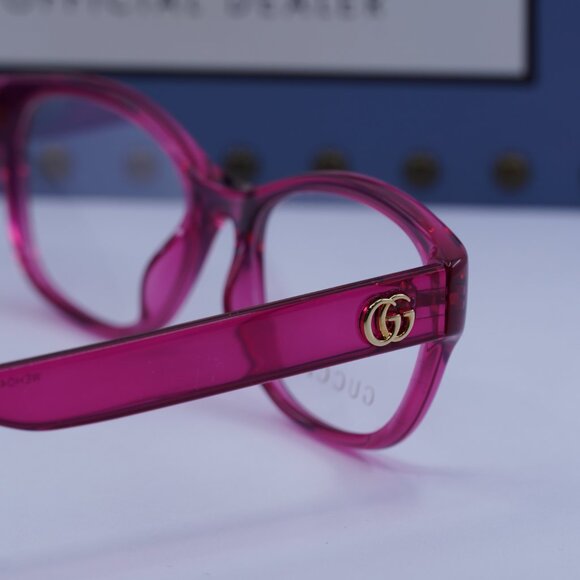 Gucci GG0717O 008 Rectangle Eyeglasses 51mm – Transparent Pink - Picture 8 of 10